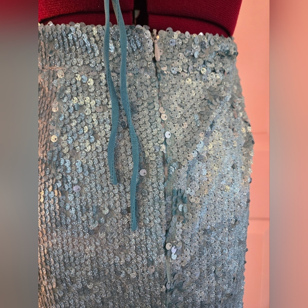 Fashion Nova Eyes For You Sequin Maxi Dress High Thigh Split Medium - Picture 6 of 13